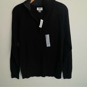 Long sleeve sweater collar zip front